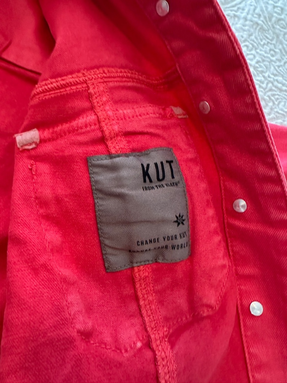 Kut from the Kloth Bright Pink Denim Jacket - Picture 8 of 16